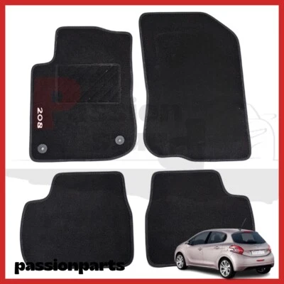 LABORATORIO PASSION PARTS TAPPETI PEUGEOT 208 DAL 2012 AL 2019 IN MOQUETTE CON RICAMO E 2 FISSAGGI 4 PZ