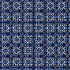 1:12th Blue And Black Flower Design Tile Sheet With Dark Grey Grout