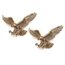 2 pezzi spilla oro aquila volante uccellino occhio rosso ciondolo fresco unisex uomo spilla bavero