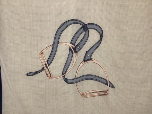 Foulard en Soie Vintage Équestre Cravache Étrier ( FL05/03/02_25B ) - Imagen 5 de 15