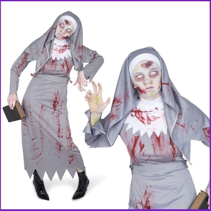 Disfraz de monja zombi Halloween para mujer adulta