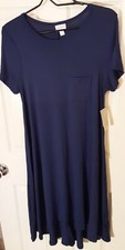 Luluroe Carly Womens Dress Blue XX Small. Loose fitting.Short sleeve.Hi lo hem