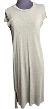 Green Jessica Simpson Womens Medium Dress A-Line Loden Cap Short Sleeves Midi