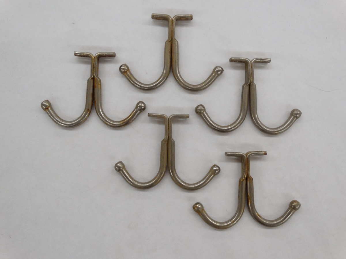 Vintage Double Under Cabinet Shelf Wardrobe Coat Towel Hooks Lot of  - Main Image