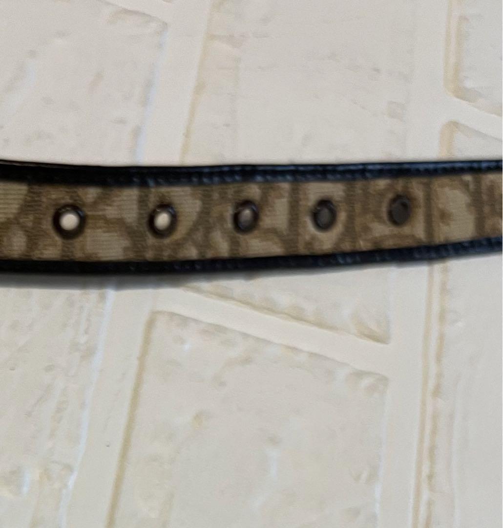 Authentic Dior Trotter Pattern Belt Brown/Gold Size 65