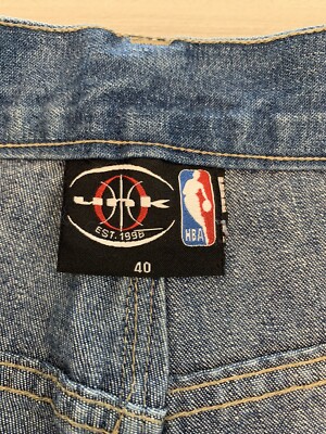 Vintage RARE Unk Denim Jeans NBA 15 Team Logo Patches Men Size 40