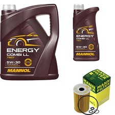 Olio Motore 5L MANNOL 5W-30 Combi LL+MANN-FILTER Per Hyundai IX20 JC 1.4 CRDi