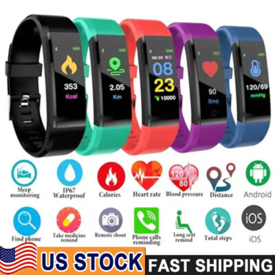 Fitness Smart Watch Activity Tracker Heart Rate For Men Oxygen BP Monitor LOT