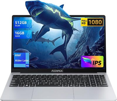  ACEMAGIC AX17 17.3'' 1080P FHD Laptop Netbook Intel N97 16GB RAM 512GB M.2 SSD  