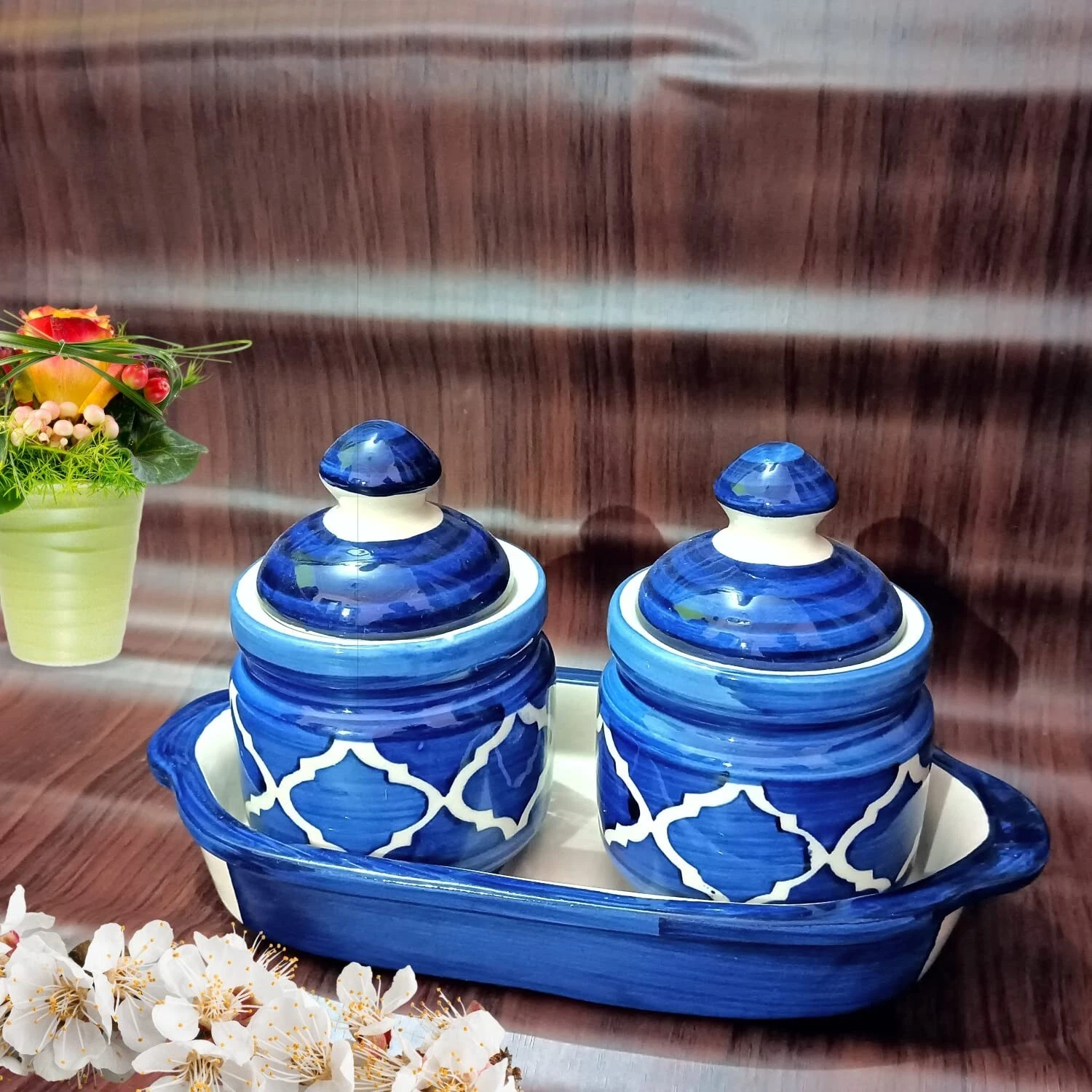 Ceramic Jars with Lid and Holding Tray Multipurpose Barni For Chutney Pickle Jar
Opens in a new wind