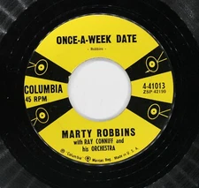 MARTY ROBBINS Teen Country 45rpm The Story Of My Life b/w Once-A-Week Date HEAR 