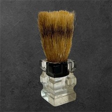 Stag Shaving Brush Mens Clear Vintage Badger Cased B1190 Lucite Handle