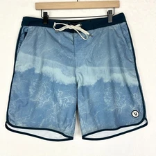 Vuori Mens Cruise Boardshort Size 34 Indigo Wave Swim Trunks Swimwear Beach Surf