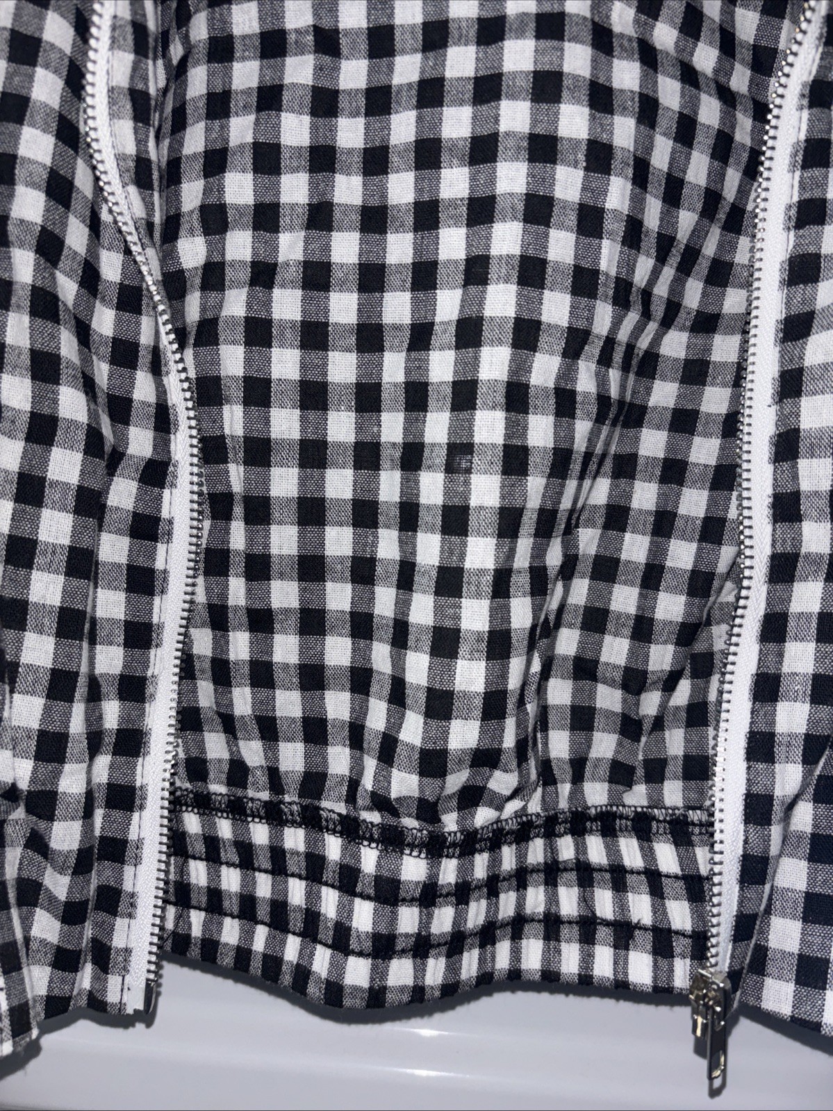 Unbranded Checked Varsity Jacket - Medium Black &… - image 2