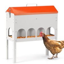 Chicken Feeder No Waste 15 Pound 7lb,10 Feeding Ports,with Metal Feeder Box S...