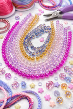 Mermaid Color Glass Beads 8mm round Mix Color Beads for Bracelet Making 300 pcs