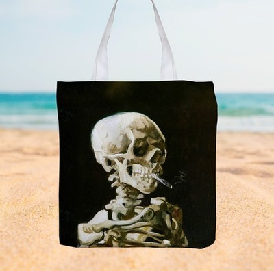 Van Gogh Skeleton Einkaufstasche Strand Schwimmen Tote Bag Polyester