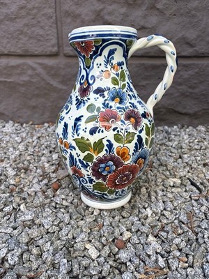 Oud Delft Keramik Krug handbemalt Delft geblümt Modell Nr. 199/5