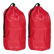 Clothes drawstring bag containers, 2pcs large size with strap, red