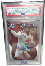 2022 Bowman U Chrome Jaxson Dart 1st Prospect Auto PSA 10 GEM MINT RC Giants
