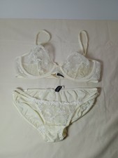 Vintage Christian Dior Intimates Matching Set Underwire 36C Lacy Sheer