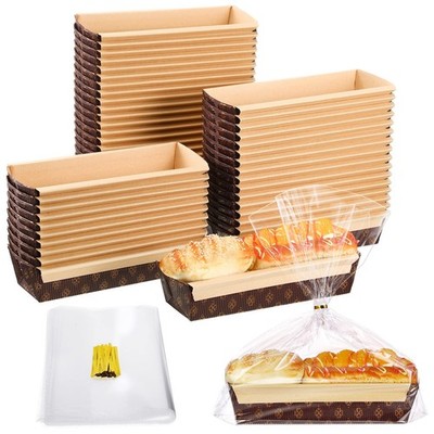 50 Pcs Loaf Pans for Baking 9 x 3 x 2 In Disposable Baking Loft Mold 50 Pcs D...