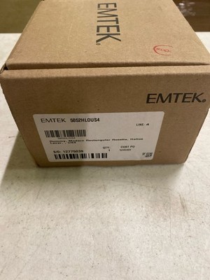 Emtek Dummy Set, Modern Rectangular Rosette, Helios Lever, Satin Brass