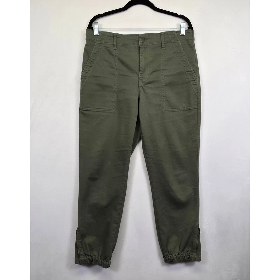 Cabi Compass Pants Womens 8 Green Tapered Stretch Utility Cropped Ankle Jogger - Image 2 of 4
