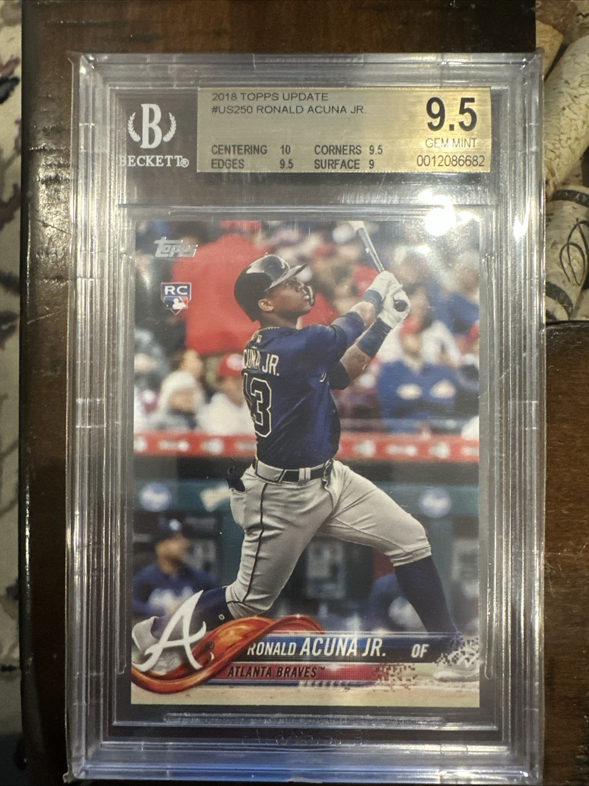 2018 Topps Update Ronald Acuna Jr. Rookie BGS 9.5 GEM MINT #US250