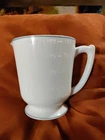 Vintage Deco Hazel Atlas Glass Milk Glass 4 Cup Measure Blue Stripes c.1930