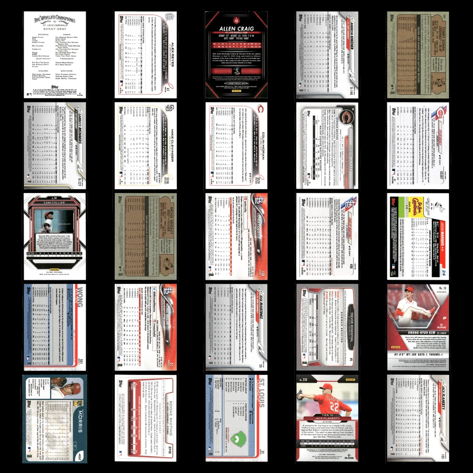 Lote de 25 tarjetas de béisbol de los Cardenales de San Luis Topps Allen - Ginter Sonny gris casi nuevo MLB Foto 2 de 4