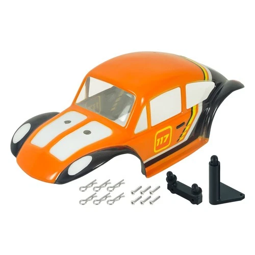 KingNexx Airbrush PC Plastic Body Orange Beetle Style - Losi Micro-B