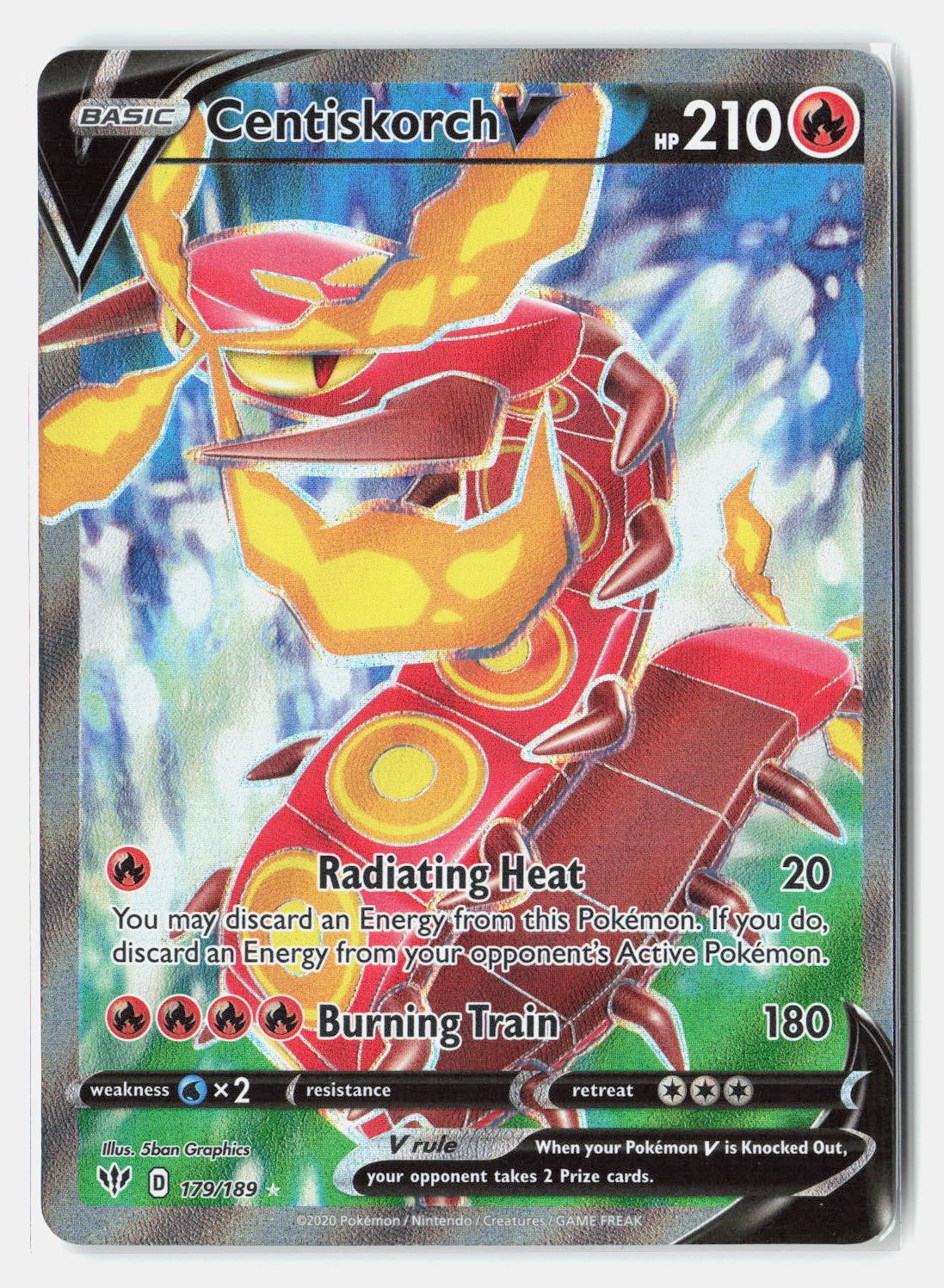 Centiskorch V (Full Art) Holo Ultra Rare SWSH03: Darkness Ablaze 179/189 NM
