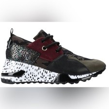STEVE MADDEN CLIFF PLATFORM SNEAKER MULTI ANIMAL PRINT PINK SNAKE Sz 10