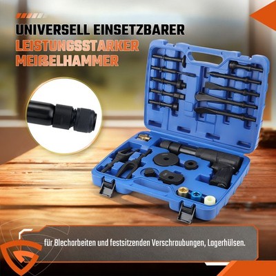 kfz Vibrations Druckluftmeißel Meißelhammer Druckluft Vibrator Schlaghammer Set