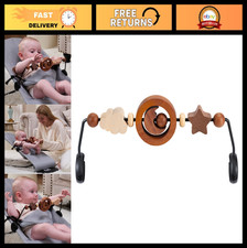 Durable Wooden Toy Bar for Baby Bouncer, Rotatable Sensory Attachment, Natural C