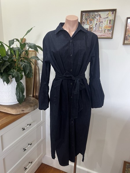 Adorne Denim Midi Shirt Dress Size 12 