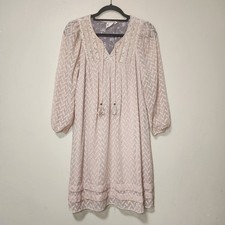 Anthropologie One September Boho Pink Long Sleeve Dress Size Small
