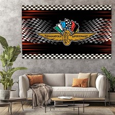 Indianapolis Speedway Canvas,Checkered Flag Racing Wall Art,Motor Sport Decor
