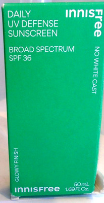 Innisfree Daily UV Defense Cream SPF 36 GLOWY FINISH, 1.69 fl oz - FREE SHIPPING