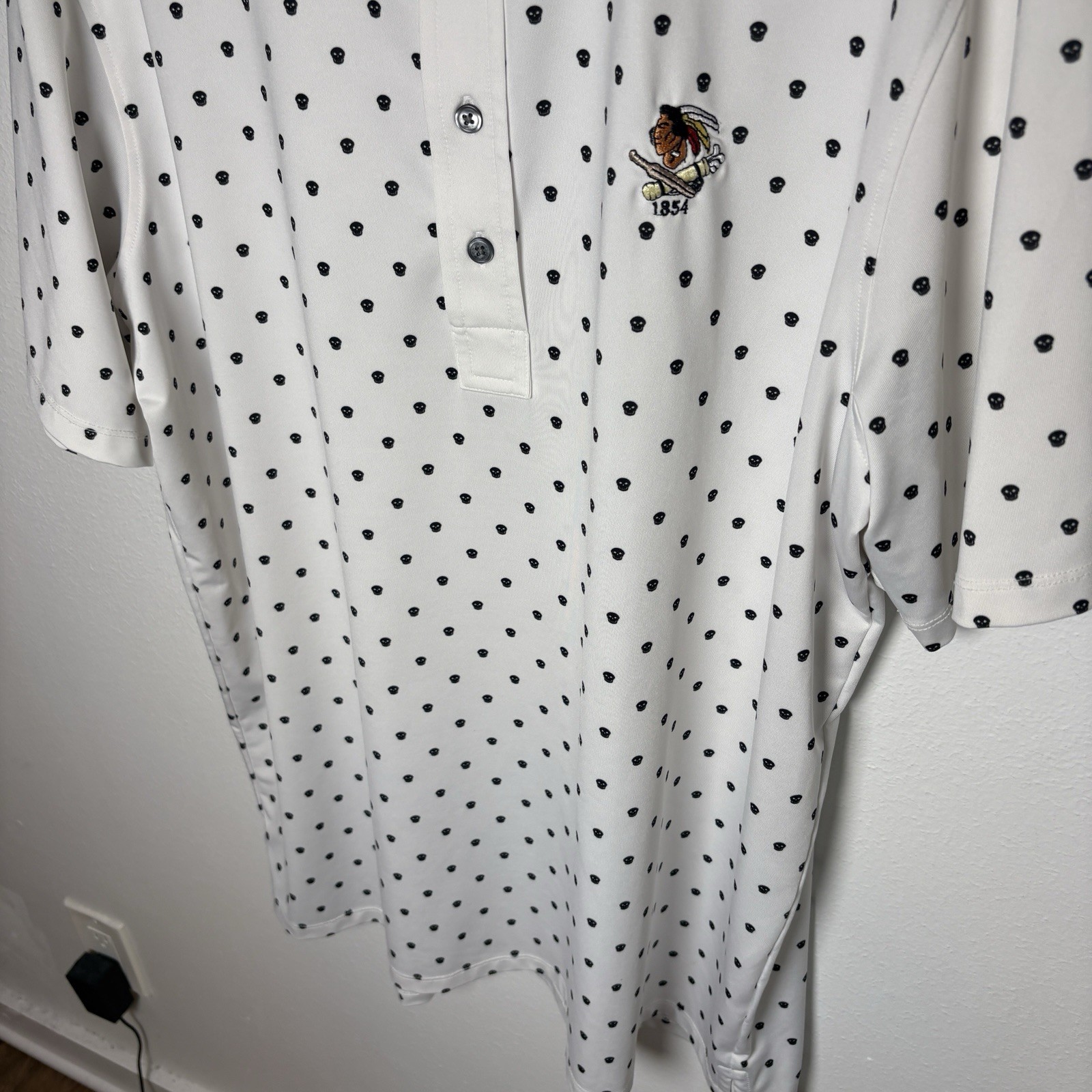 Greyson x Philadelphia Cricket Club Polo Shirt Men’s L Performance Skull AOP image 5