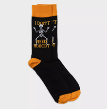 Men's Special Thanks Halloween Black Dancing Skeletons Crew Socks - 6-12