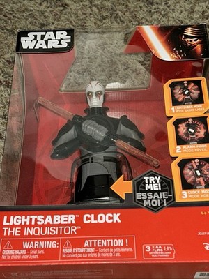 Star Wars Lightsaber Clock '' The Inquisitor '' Wake Up Alarm Star Wars New In Box