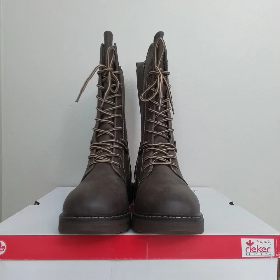 Botas Rieker 97120-45 grises forradas de lana con cremallera talla 9,5 para mujer Foto 2 de 4
