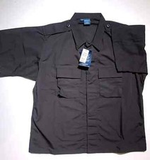 Propper Men's 2 Pocket SS Shirt Black BDU Coat F5456 Size L/R