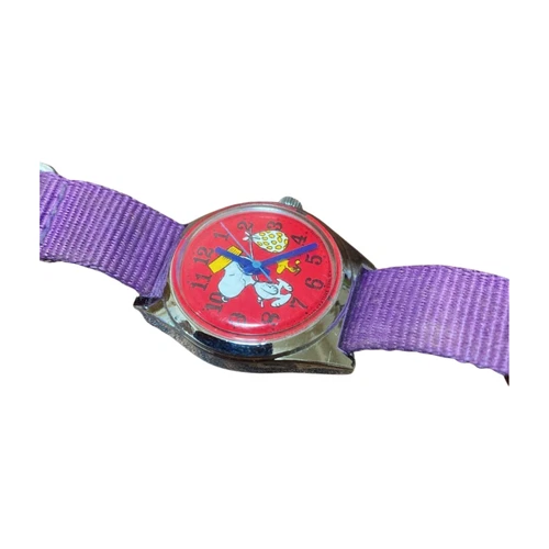 PEANUTS SNOOPY Watch Manual Winding Purple Retro Vintage Used - Picture 1 of 8