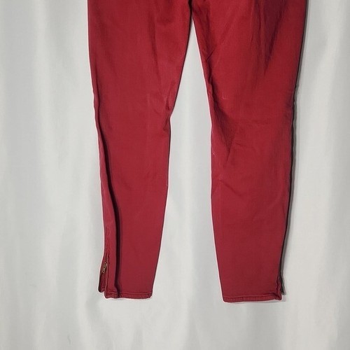 Lucky Brand Jeans Womens Charlie Skinny Red Denim Jeans Size 10 30 Ankle Zipper - Picture 6 of 12