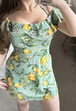 Pretty Little thing Green Dress with Lemons Size 10