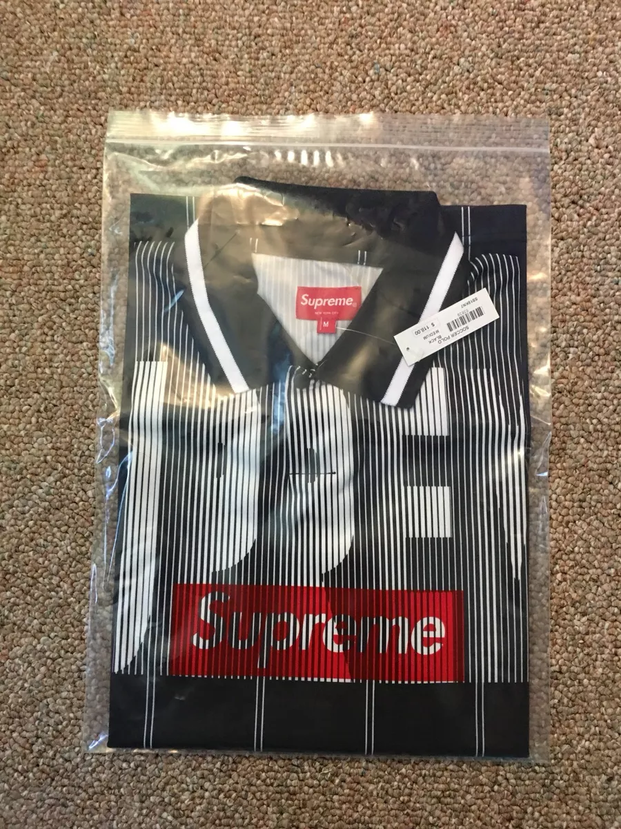 Supreme Soccer Polo SS18 Black Medium In Hand 100 Authentic eBay