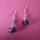 Earrings, Dangle, Genuine Amethyst — photo 1